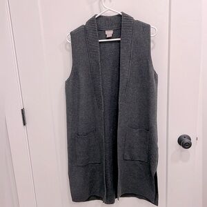 Chico’s Open Front Sweater - Charcoal Gray - Size Medium